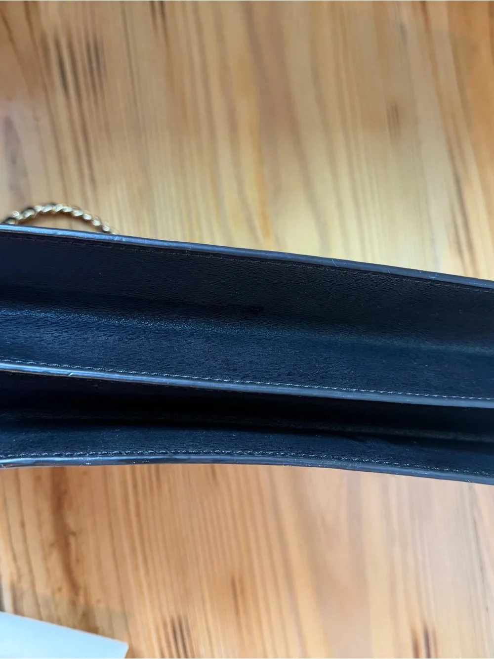 Tory Burch Black Leather Shoulder Bag with Gold Chain Strap